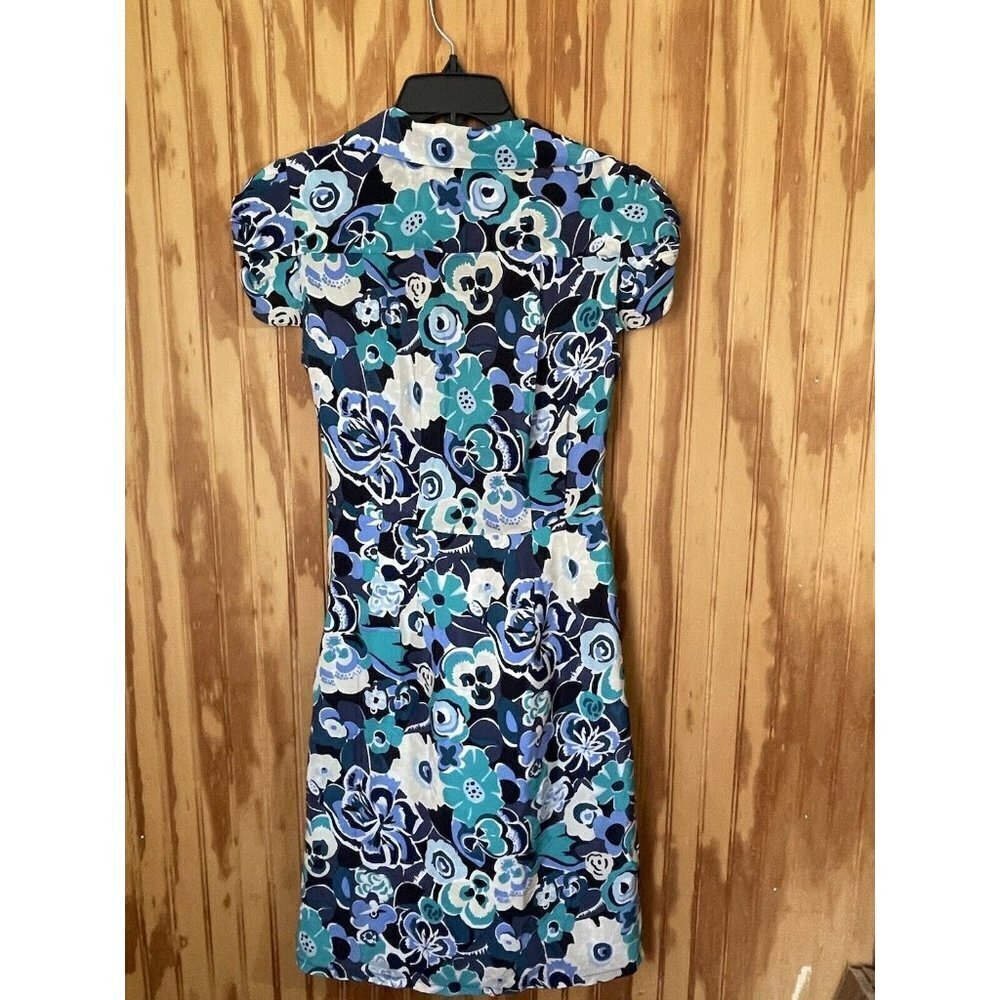 Nanette Lepore Womens Green & Blue Floral‎ Embroidered Sleeveless Dress 0 SILK - Picture 9 of 9